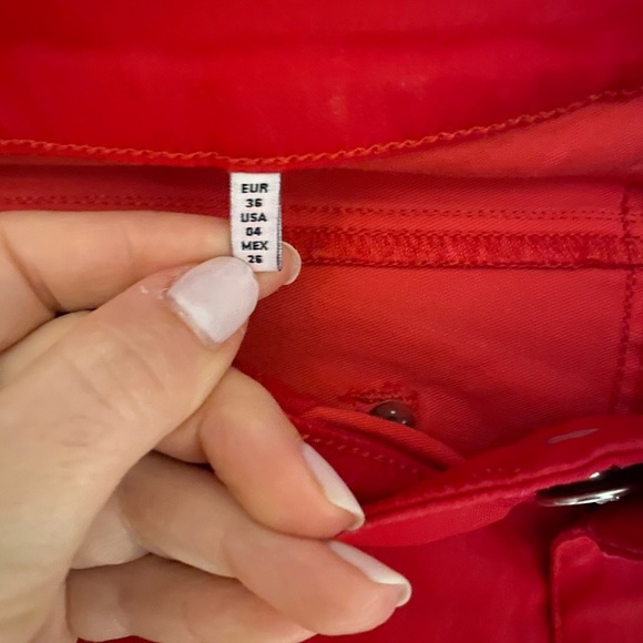 Zara red skinny jeans size 04 worn once - Picture 2 of 3